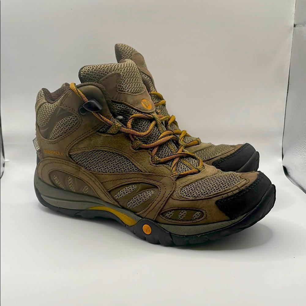 Merrell - 'Azura' Mid Hiking Boots - Brown / Gold - 7